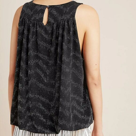 NWT S Anthropologie Carly Shimmer Top Keyhole - Picture 3 of 16